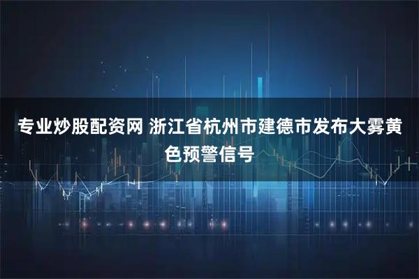 专业炒股配资网 浙江省杭州市建德市发布大雾黄色预警信号